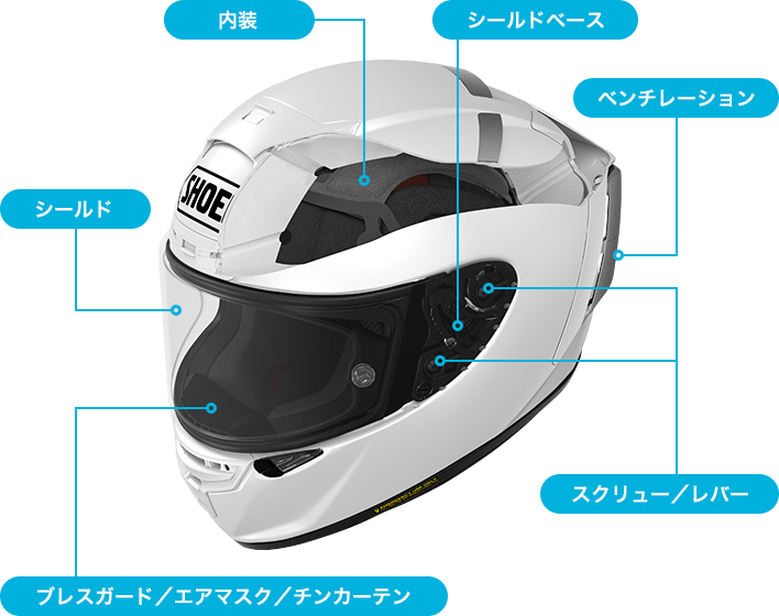 バイクSHOEI ヘルメット Z-7 純正ミラーシールド付き　Sサイズ